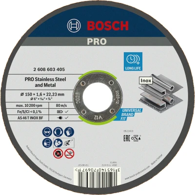 Afbeelding van Bosch Accessories 2608603405 Doorslijpschijf recht 150 mm 1 stuk(s) Staal