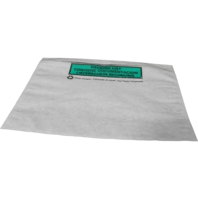 Afbeelding van 1000 stuks Paklijstenveloppen C5 228 x 165 mm BIOLOGISCH AFBREEKBAAR packinglist transparant Groen