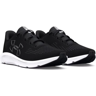 Afbeelding van Under Armour Charged Pursuit 3 Hardloopschoenen neutraal, Dames, Maat: 42, Black white Textiel/ synthetisch