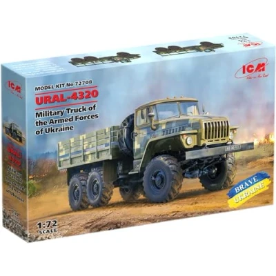 Afbeelding van 1:72 ICM 72708 URAL 4320 Military Truck of the Armed Forces Ukraine Plastic Modelbouwpakket