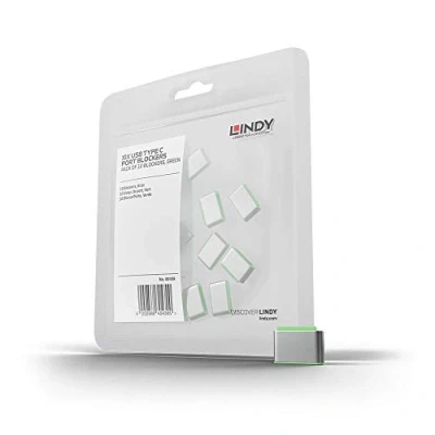 Image de Lindy Bloqueur de port USB C vert (pack 10)