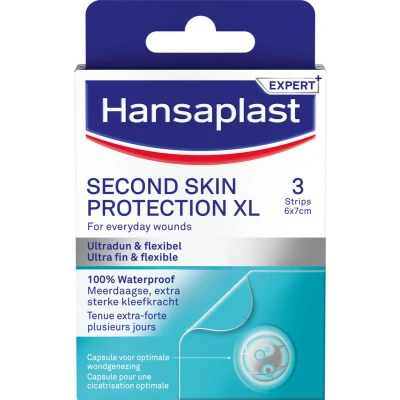 Afbeelding van Hansaplast XL Second Skin Protection Pleisters Hydrocolloïde Wondpleisters 3 stuks Waterproof Eilandpleister 72+ uur fixatie
