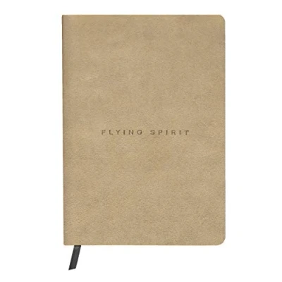 Afbeelding van Clairefontaine 103943C Notitieboek met broché, genaaid, Flying Spirit, 180 pagina&#039;s, ivoorkleurig, 14,8 x 21 cm, 90 g DOT (kleine stippen), omslag van antiek lamsleer, beige