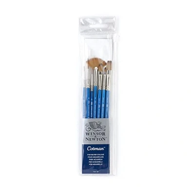 Afbeelding van Winsor &amp; Newton Set van 4 Cotman kwasten met korte steel Pack 7
