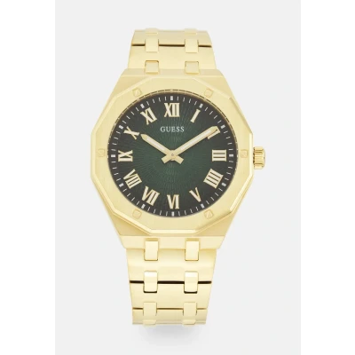 Afbeelding van Guess Asset Horloge, Heren, Maat: One Size, Gold tone/green gradient