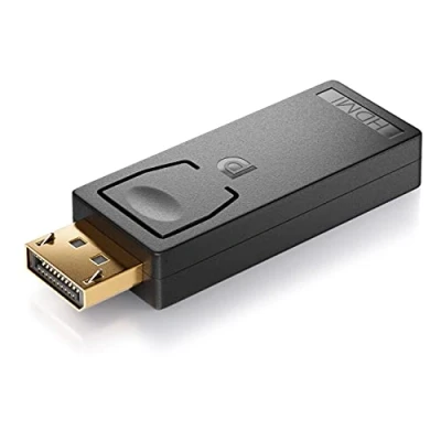 Afbeelding van deleyCON Displayport naar HDMI adapter 4K UHD 2160p adapterkabel DP stekker DVI aansluiting vergulde contacten voor tv projectoren laptops notebooks