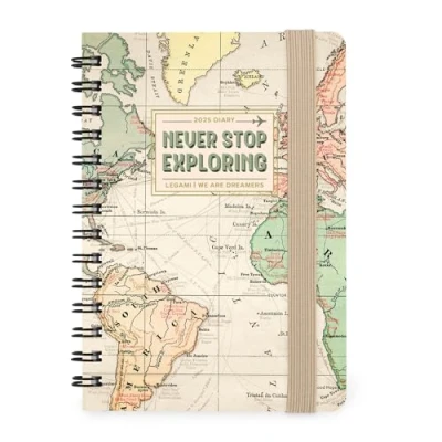 Afbeelding van Legami Weekplanner met spiraalbinding, klein, 12 maanden, dagboek van januari 2025 tot december 2025, opvouwbare planner 2025/2026, sluiting elastiek, eindvak, adresboek, 8,5 x 13 cm,