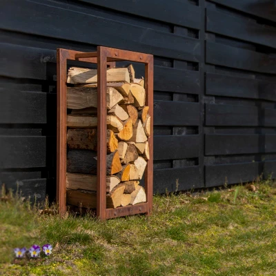 Afbeelding van Houtopslag Roestbruin Klein 37,8 x 23,2 77 cm Cortenstaal Look Per Stuk