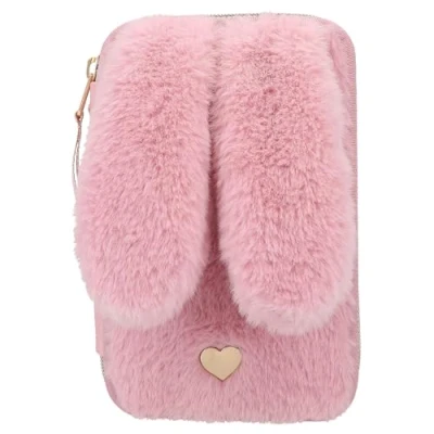 Image de Princess Mimi Trousse polyester rose fourrure de lapin