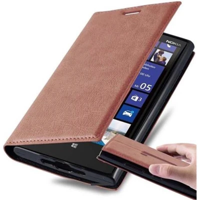 Afbeelding van Cadorabo Hoesje geschikt voor Nokia Lumia 920 in CAPPUCCINO BRUIN Beschermhoes met magnetische sluiting, standfunctie en kaartvakje Book Case Cover Etui
