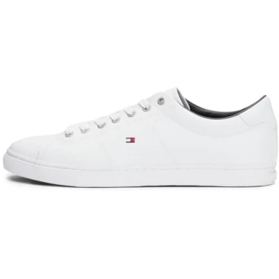 Image de Tommy Hilfiger Baskets Essential Leather Homme Basket basses, Blanc 100, 43 EU