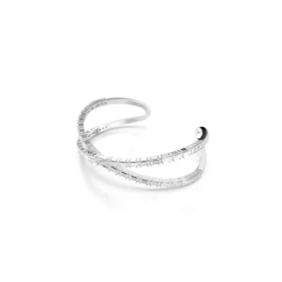 Afbeelding van Swarovski Hyperbola CUFF Armband silvercoloured, Dames, Maat: Small, Silver coloured