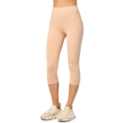 Afbeelding van Merry Style MS MS10 144 LE Dames Capri Leggings Sport Vrijetijdsbroek 3/4 Lengte Viscose Sporbroek Yogabroek Natuur 3XL