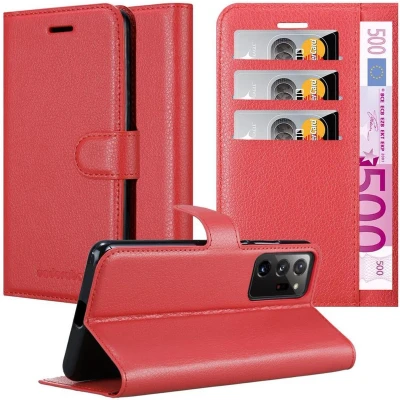 Afbeelding van Cadorabo Hoesje geschikt voor Samsung Galaxy NOTE 20 PLUS in KARMIJN ROOD Beschermhoes met magnetische sluiting, standfunctie en kaartvakje Book Case Cover Etui