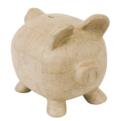 Afbeelding van Décopatch MA018C een houder van bruin papier maché, 26 x 19,5 22,5 cm, varken