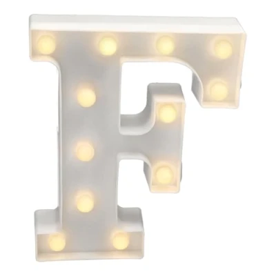 Afbeelding van JANDEI Lichtgevende letters en cijfers, warm licht, decoratie milieu, bedlampjes, vitrines, bruiloften, verjaardagen, feestjes. Werkt op AA batterijen niet inbegrepen (Brief F)