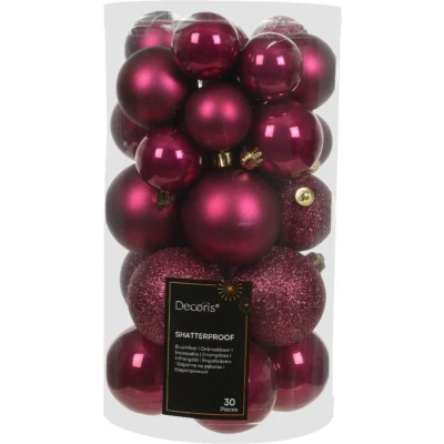 Afbeelding van Kerstbal plastic d6 cm groentappl 30st Decoris