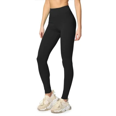 Afbeelding van Merry Style MS MS10 198 LE Dames Leggings Sport Vrijetijdsbroek Lang Katoen Sporbroek Yogabroek Zwart XL
