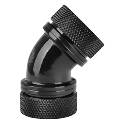 Afbeelding van Thermaltake Pacific G1/4 PETG Tube 45 Degree Dual Compression 16mm OD Black Waterkoelinghoekverbinder
