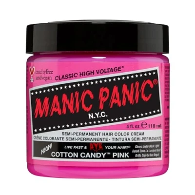 Image de Manic Panic Cotton Candy Pink Classic Crème, teinture capillaire rose semi permanente vegan et cruelty free, 118 ml