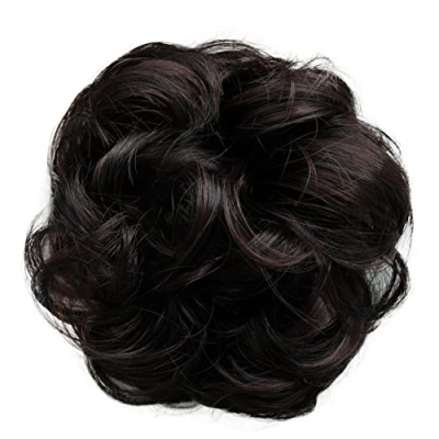 Afbeelding van Prettyshop G33A haarverlenging, rommelig, knot, donkerbruin