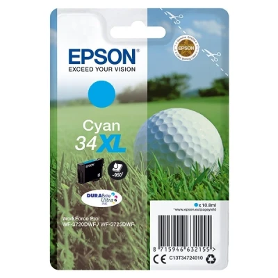 Image de Epson 34XL 10.8 ml XL cyan original cartouche d&#039;encre pour WorkForce Pro WF 3720, 3720DWF, 3725DWF