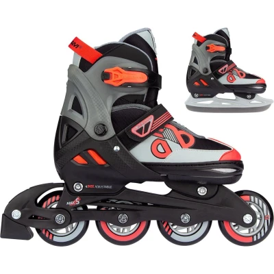 Afbeelding van Nijdam Skates Combo Verstelbaar Red Raider Zwart/Rood/Grijs Maat 37 40