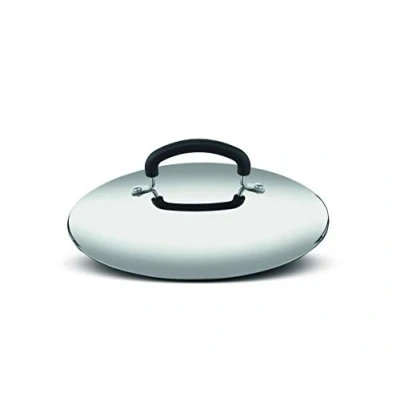 Afbeelding van Lagostina Deksel van roestvrij staal 18, 10, grijs en zwart, diameter 20