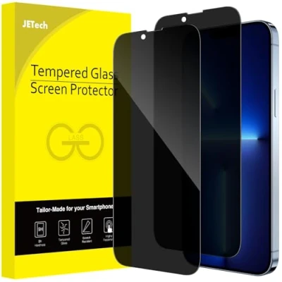 Afbeelding van JETech Volledige afdekking anti spionage screenprotector voor iPhone 13 Pro Max 6,7 inch, gehard glasfolie, compatibel met beschermhoes, 2 stuks