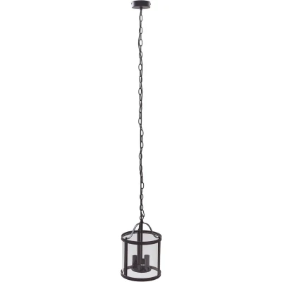 Afbeelding van Lucande hanglamp 3lichts Ijzer, glas H: 33.7 cm E14 zwart, transparant