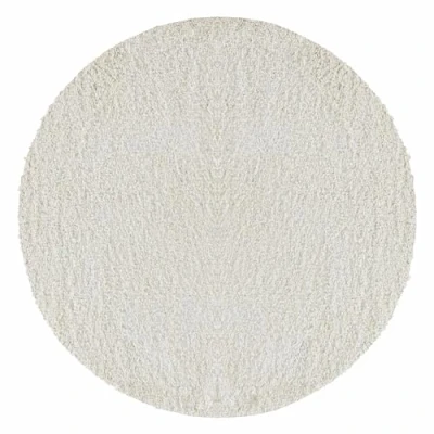 Afbeelding van Hoogpolig shaggy tapijt voor de woonkamer, onderhoudsarm, getest op schadelijke stoffen, poolhoogte: 3 cm, Öko Tex standaard, afmetingen: 200 cm rond. Kleur: crème