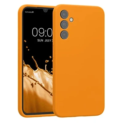 Afbeelding van kwmobile telefoonhoesje geschikt voor Samsung Galaxy A34 5G TPU backcover met siliconen coating Smartphone case in fruitig oranje