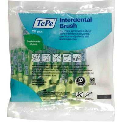 Afbeelding van TePe Interdentale Ragers Extra Soft Lichtgroen ISO maat 5 0,8 mm (20 stuks)
