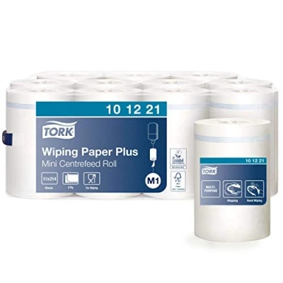 Afbeelding van Tork Wiping Poetspapier Plus Minirol Wit M1, Centerfeed, 11 rollen, 101221