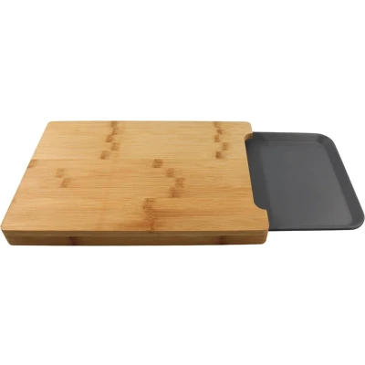 Afbeelding van Cookinglife Bamboe Snijplank Organic met Opvangbak 38 x 26 cm