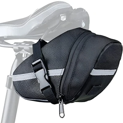 Afbeelding van Retoo Fietszadeltas voor mountainbike, racefiets, e bike met klittenbandbevestiging, frametas, fietsaccessoires, fietszadeltas, fietstassen, zadeltassen