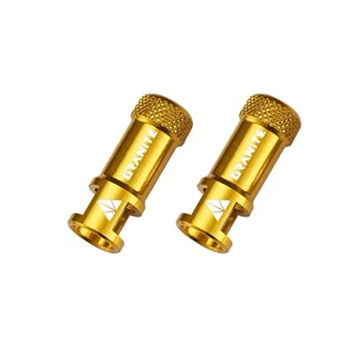 Image de Granite Juicy Nipple Capuchons de Valve avec Fonction Retrait du Noyau Valve, Protection Pneu Vélo Faciles à Utiliser (Or)