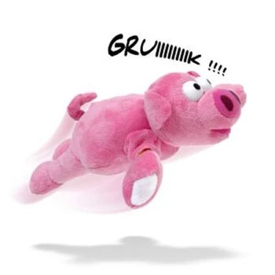 Image de Peluche cochon volant porc catapulte