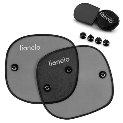 Afbeelding van LIONELO Sunshade 2 stuks universele autozonwering voor kinderen, bescherming tegen zonlicht en hitte in de auto, eenvoudige installatie
