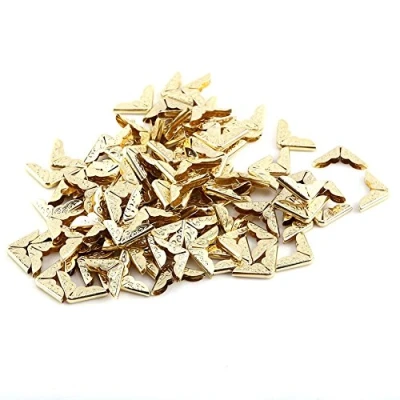 Afbeelding van 100 stuks hoekbeschermers van metaal voor boekhoeken, fotoalbum, scrapbooking, retrostijl