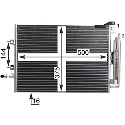 Afbeelding van MAHLE ORIGINAL AC 720 000P Condensor Airco Met drukschakelaar, droger 500 RENAULT: Clio 3, III Grandtour
