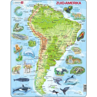 Afbeelding van Larsen Legpuzzel Maxi Zuid amerika Junior Karton 65 Stukjes