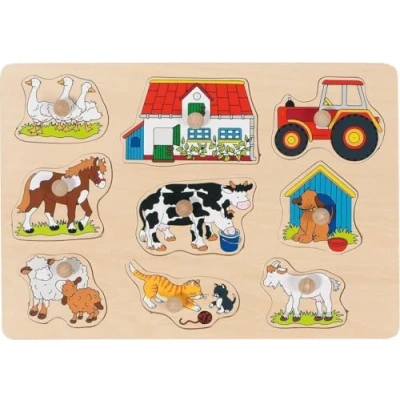 Image de Puzzle en bois à encastrements ferme goki