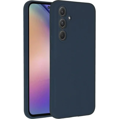 Afbeelding van Accezz Hoesje Geschikt voor Samsung Galaxy A55 Siliconen Liquid Silicone Backcover Donkerblauw