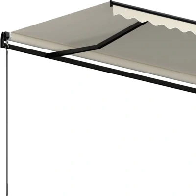 Afbeelding van vidaXL Luifel handmatig uittrekbaar 400x350 cm crèmekleurig