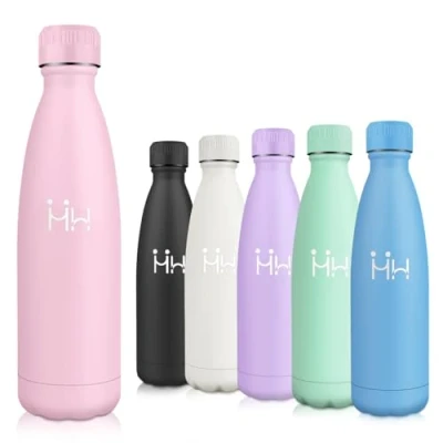 Afbeelding van Motswedi thermosfles, 500 ml, BPA vrij, 24 uur koud en 12 warm, roestvrij staal, lekvrij, thermosfles voor kinderen, drinkfles kinderen volwassenen, sport, fitnessstudio