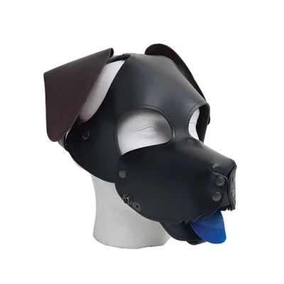 Afbeelding van Leren Floppy Dog Masker Mister B Bruin