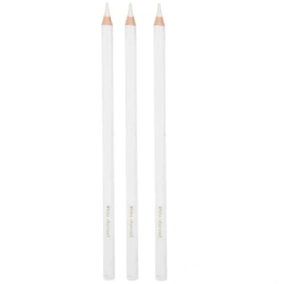 Afbeelding van wit houtskoolpotlood, 3 stuks, wit, schets voor kunstbenodigdheden, witte professionele tekening, gemarkeerde pen