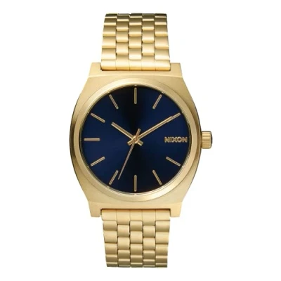 Afbeelding van Nixon Montre Homme Quartz Analogique Bracelet en Acier Inoxydable 258353, Bleu/doré, One Size,