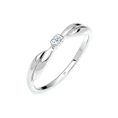 Afbeelding van Elli PREMIUM Dames Ring Verloving met Diamant (0.03 ct.) in 925 Sterling Zilver